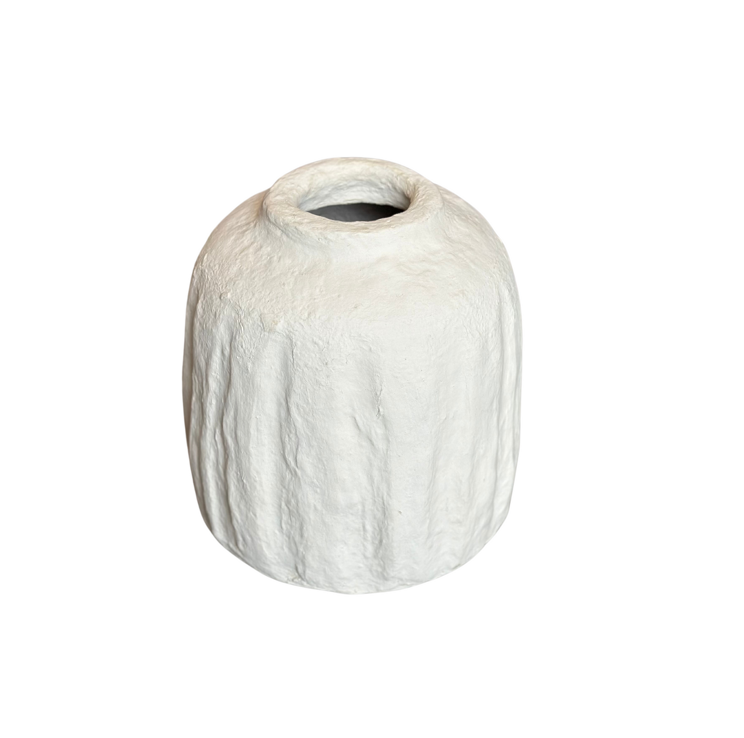 Paper Mache Ribbed Vase