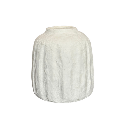 Paper Mache Ribbed Vase
